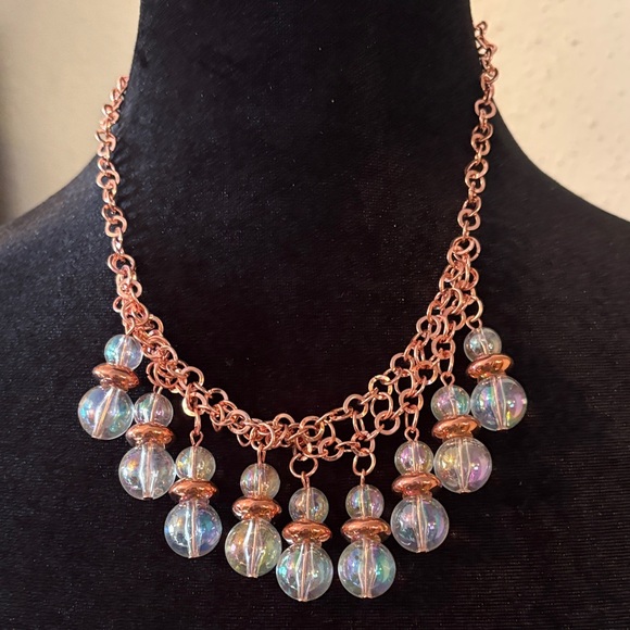 Elegant Rose Gold Necklace and Earring Set - Picture 2 of 4